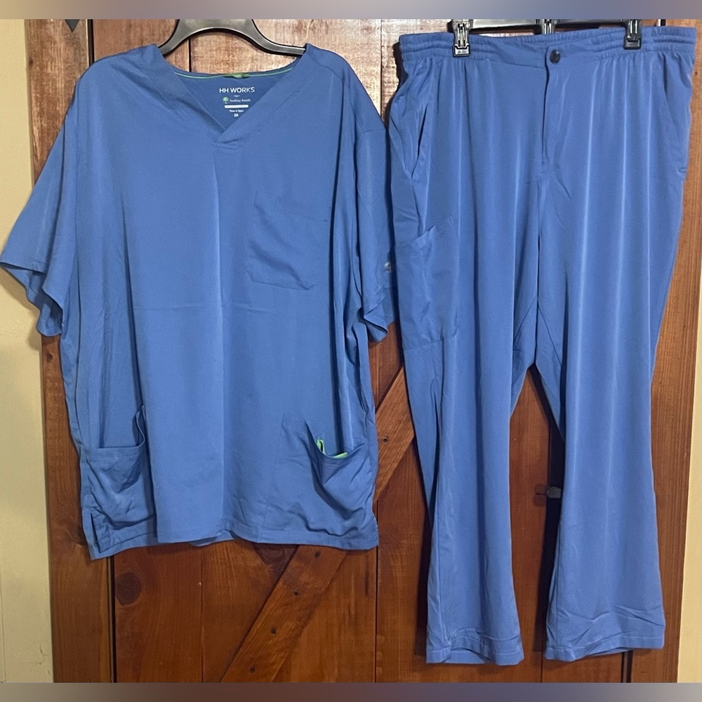Healing hands Scrub Set Ceil Blue Sz 2X